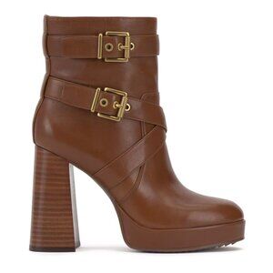 NEW VINCE CAMUTO Leather Coliana Platform Ankle Boots Whiskey for women